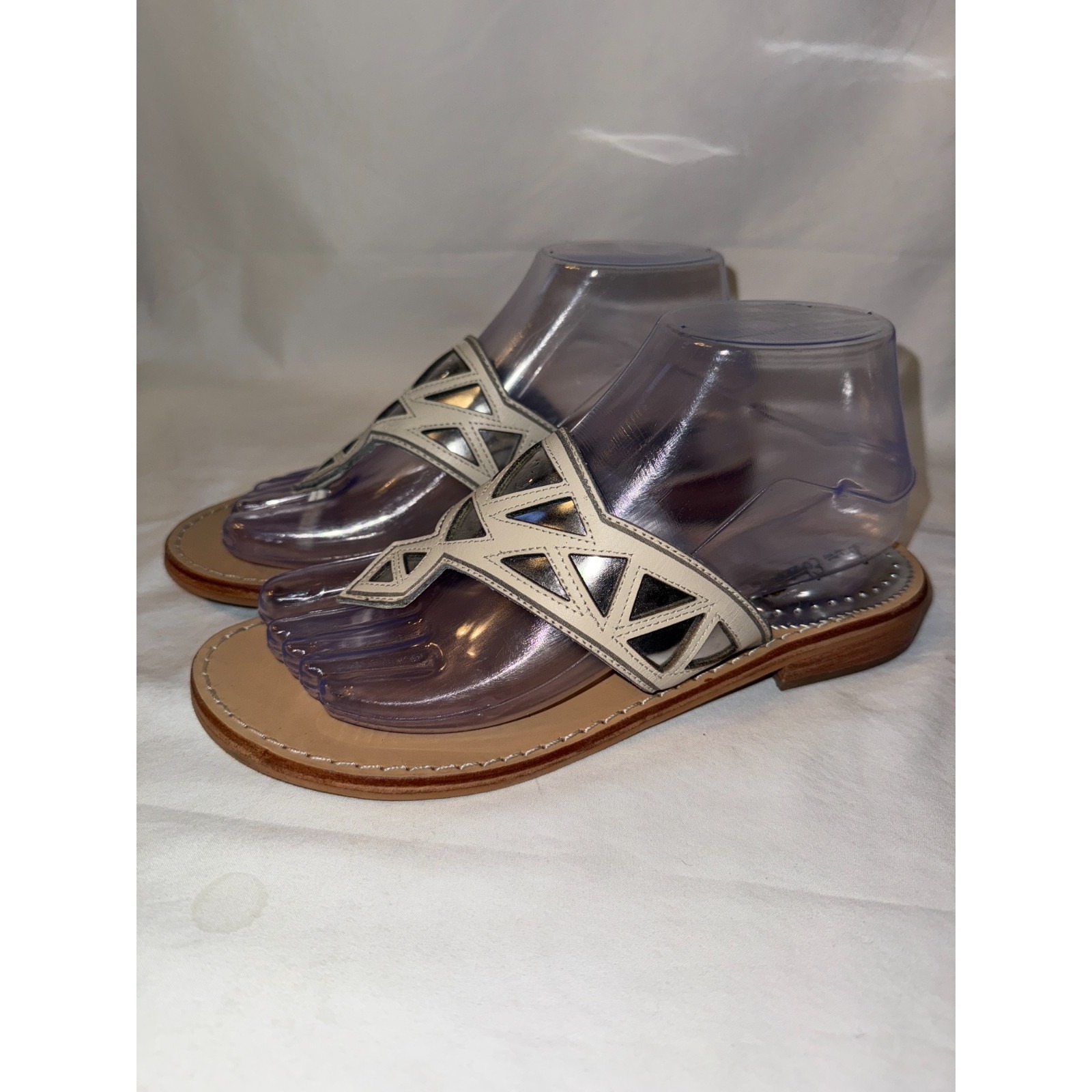 Sam Edelman Treva Womens Thong Sandals Us 7.5 M Casual Beige Leather Slip On